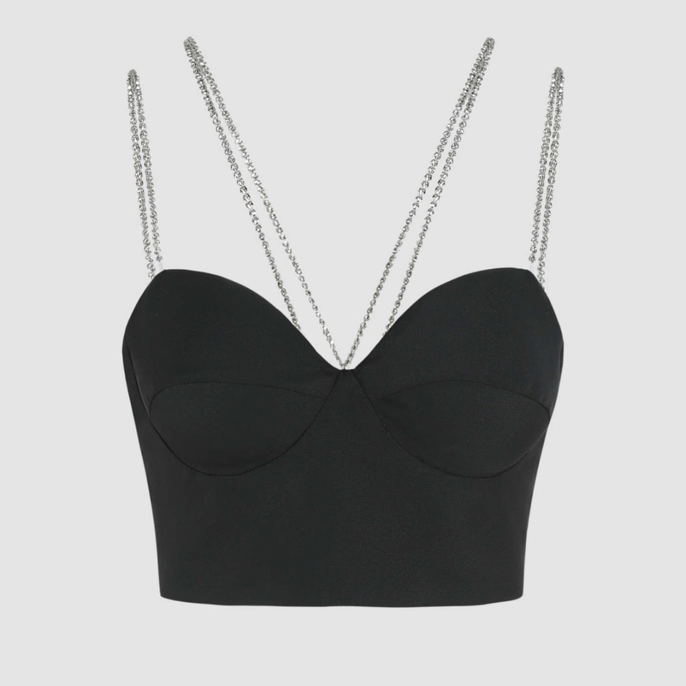 Rhinestone Chain Tank Top